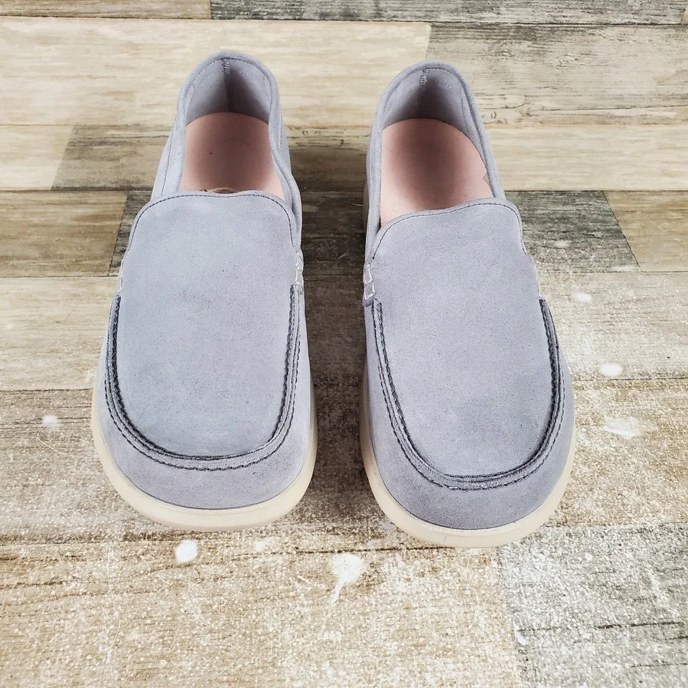 Birkenstock‎ Domingo Mens Shoes Sz 10 Light Gray Suede Casual Slip On Shoe